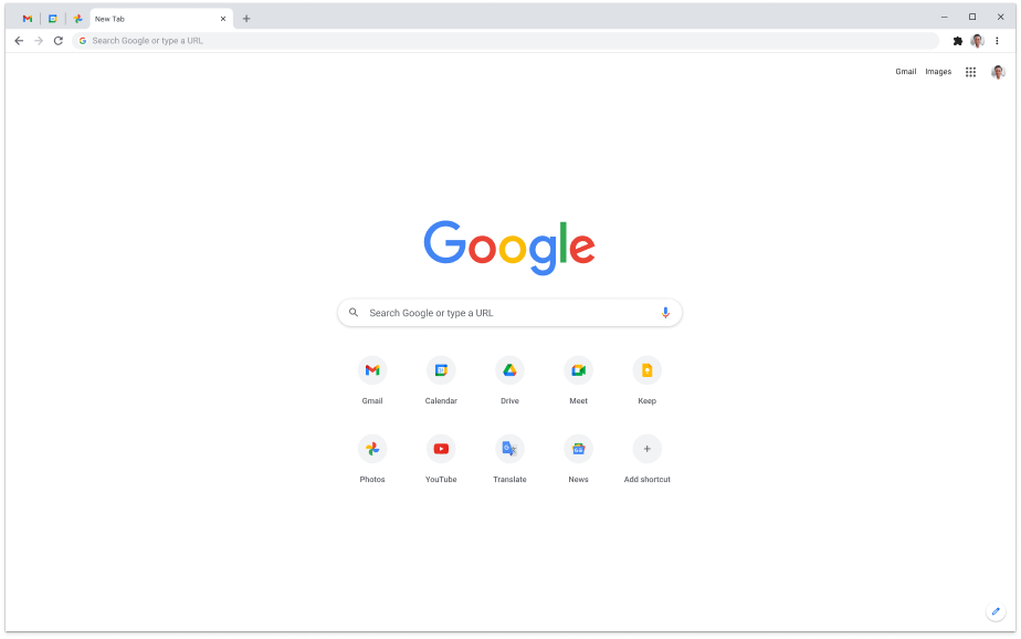 كمبيوتر محمول يعرض صفحة Google.com الرئيسية