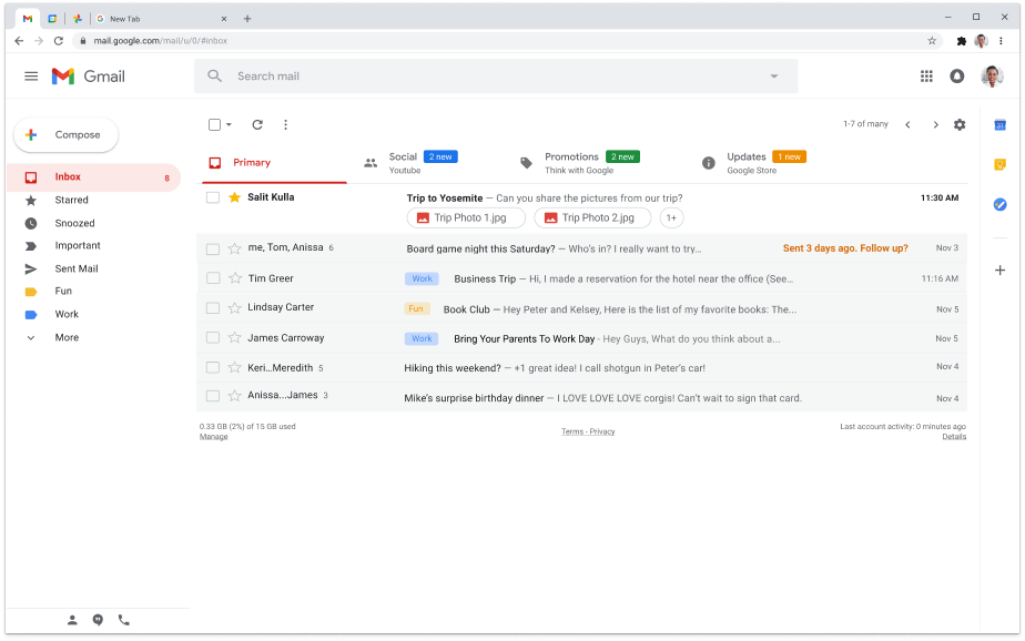 كمبيوتر محمول يعرض صفحة Google.com الرئيسية