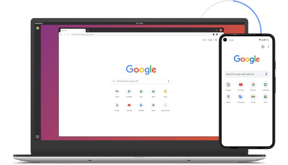 صورة لمتصفّح Chrome على أجهزة كمبيوتر محمول وأجهزة جوّالة