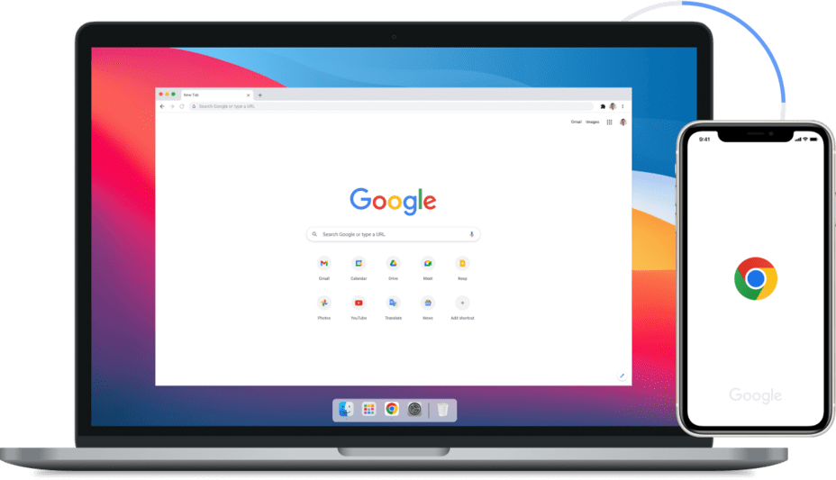 صورة لمتصفّح Chrome على أجهزة كمبيوتر محمول وأجهزة جوّالة